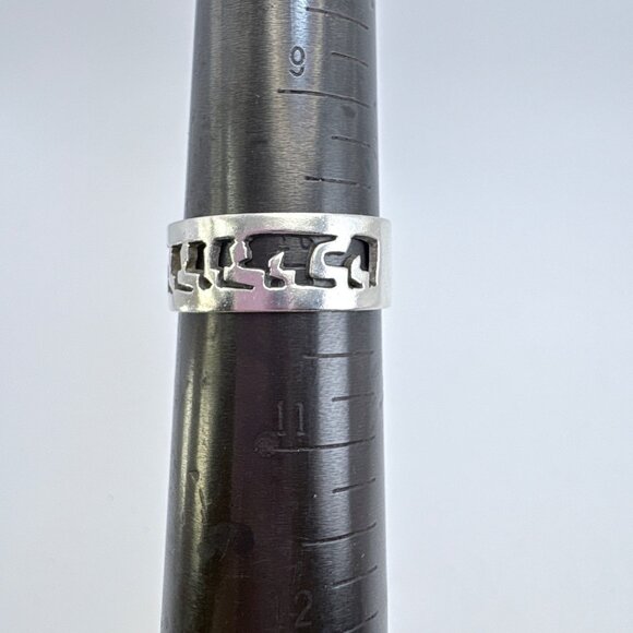 VTG Solid Sterling Silver 925 Hebrew Scripture Inscribed Band Ring Size 10 - Picture 7 of 8